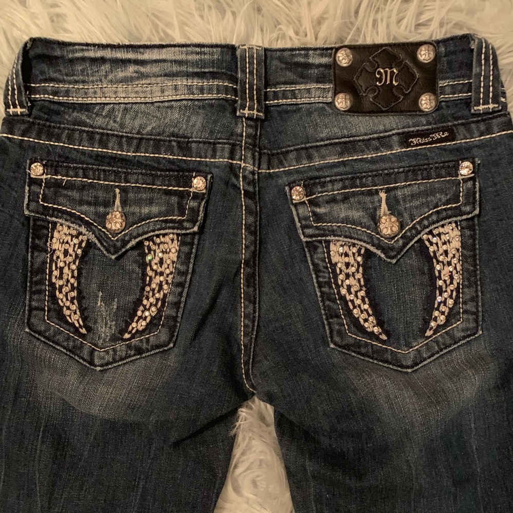 Women’s Miss Me Bermuda Jean Shorts with Bling